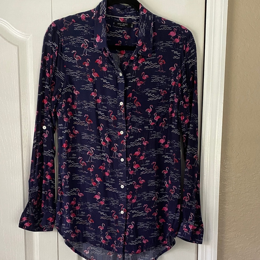 Max Jeans Flamingo Print Blouse